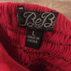 Strapless red summer dress